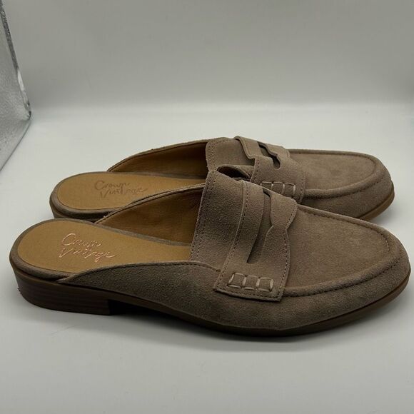 Crown Vintage Shoes - Crown Vintage Naliana Suede Mule Loafers Size 7.5